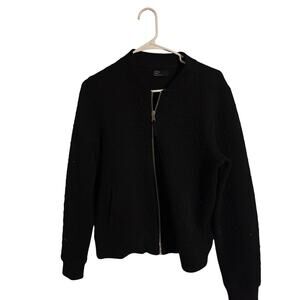 GAP medium black textured jacquard bomber jacket